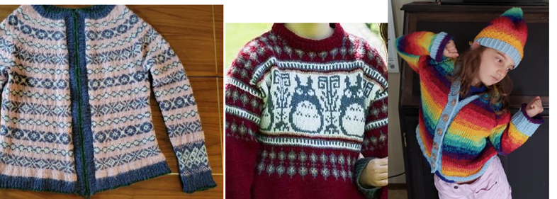 A collage of a person wearing a sweater

Description automatically generated